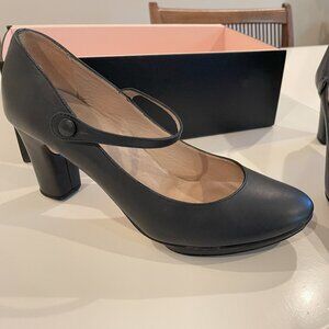 Repetto Black Leather Maryjane Heels, Black, size 42 (US10)